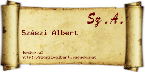 Szászi Albert névjegykártya