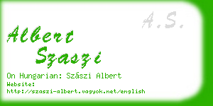 albert szaszi business card